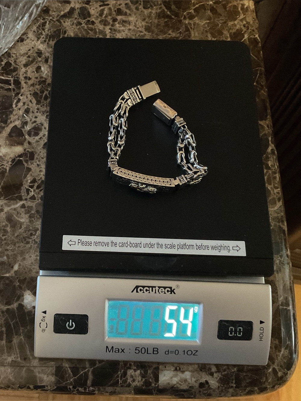NEW MENS 925 STERLING BYZANTINE 9” DOUBLE LINK BRACELET WITH GOLD ACCENTS 54 GR - Picture 13 of 16